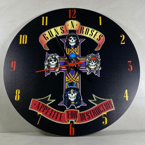 Orologio da parete in Plexiglas Guns N' Roses AFD Regplex tema Rock Band