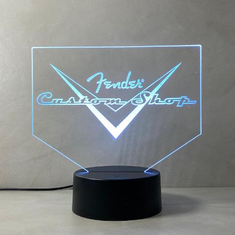 Lampada Fender Custom Shop con Scritta Personalizzata Regplex Base LED RGB