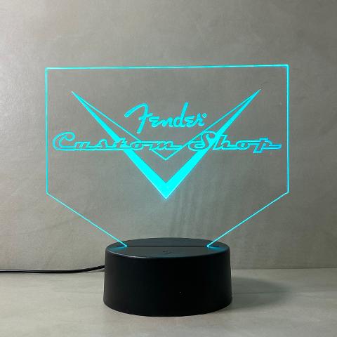 Lampada Fender Custom Shop con Scritta Personalizzata Regplex Base LED RGB
