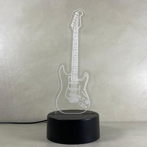 Lampada Fender Stratocaster con Scritta Personalizzata Regplex Base LED RGB