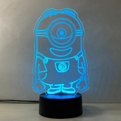 Lampada Minions con Scritta Personalizzata Regplex Base LED RGB