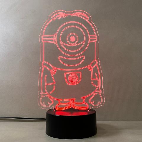 Lampada Minions con Scritta Personalizzata Regplex Base LED RGB