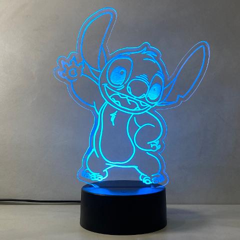 Lampada Stitch Disney con Scritta Personalizzata Regplex Base LED RGB