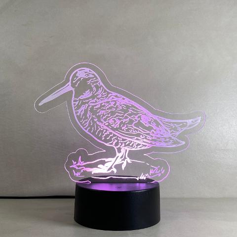 Lampada Beccaccia Woodcock con Scritta Personalizzata Regplex Base LED RGB