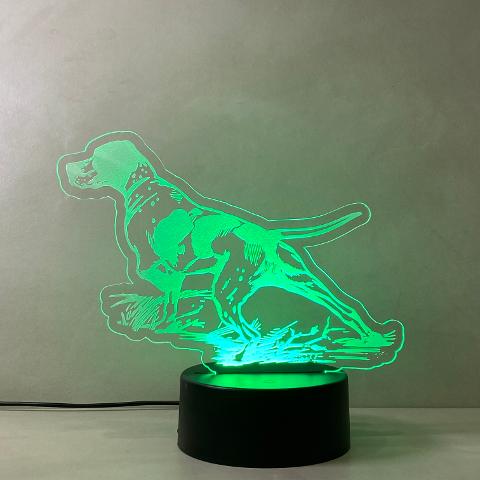 Lampada Pointer cane da caccia con Scritta Personalizzata Regplex Base LED RGB