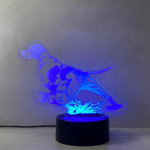 Lampada Pointer cane da caccia con Scritta Personalizzata Regplex Base LED RGB