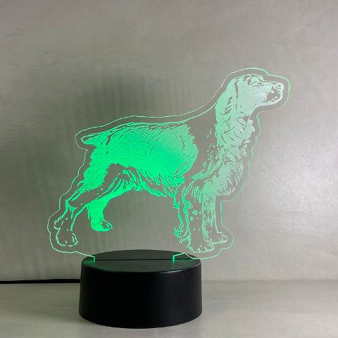 Lampada Setter cane da caccia con Scritta Personalizzata Regplex Base LED RGB