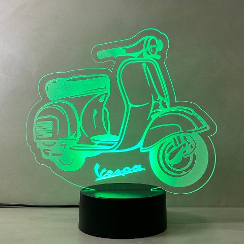 Lampada Vespa con Scritta Personalizzata Regplex Base LED RGB