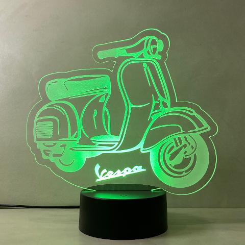 Lampada Vespa con Scritta Personalizzata Regplex Base LED RGB