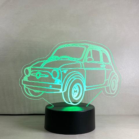 Lampada Fiat 500 con Scritta Personalizzata Regplex Base LED RGB