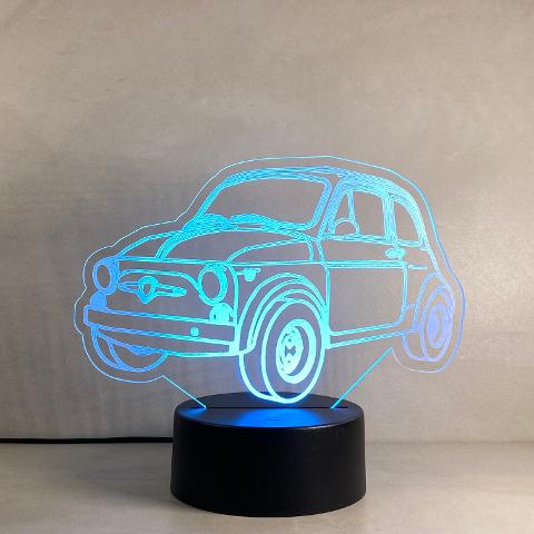 Lampada Fiat 500 con Scritta Personalizzata Regplex Base LED RGB