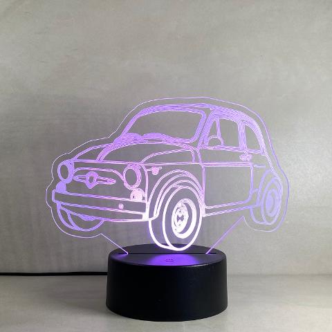 Lampada Fiat 500 con Scritta Personalizzata Regplex Base LED RGB