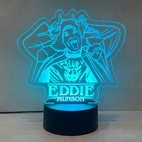 Lampada Eddie Munson Stranger Things con Scritta Personalizzata Regplex Base LED RGB