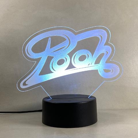 Lampada Pooh con Scritta Personalizzata Regplex Base LED RGB