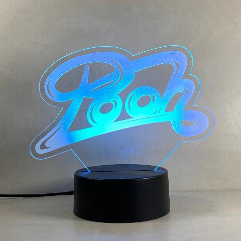 Lampada Pooh con Scritta Personalizzata Regplex Base LED RGB