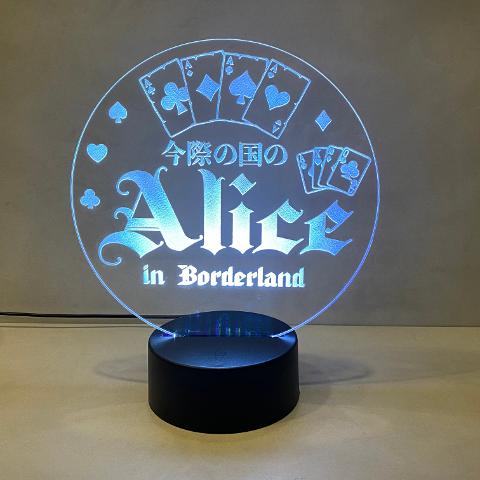 Lampada Alice in Borderland con Scritta Personalizzata Regplex Base LED RGB