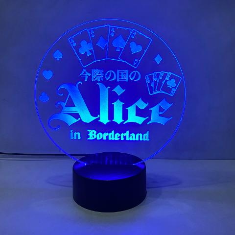 Lampada Alice in Borderland con Scritta Personalizzata Regplex Base LED RGB