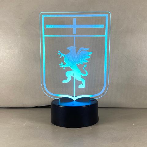 Lampada Genoa con Scritta Personalizzata Regplex Base LED RGB