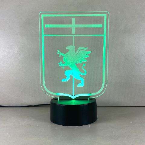 Lampada Genoa con Scritta Personalizzata Regplex Base LED RGB