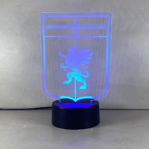 Lampada Genoa con Scritta Personalizzata Regplex Base LED RGB
