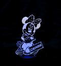 Lampada Minnie tra i Fiori con Scritta Personalizzata Regplex Base LED RGB