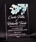 Partecipazioni in Plexiglas personalizzate - Dettaglio Ramoscello di Fiori Regplex Eventi - Wedding - Cerimonie - Matrimonio - Feste