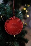 Pallina di Natale rossa - Merry Christmas and Happy New Year - Regplex  in Plexiglas