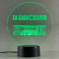 Lampada Casa Di Carta con Scritta Personalizzata Regplex Base LED RGB