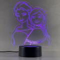 Lampada Frozen ( Elsa e Anna ) con Scritta Personalizzata Regplex Base LED RGB