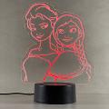 Lampada Frozen ( Elsa e Anna ) con Scritta Personalizzata Regplex Base LED RGB