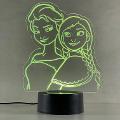 Lampada Frozen ( Elsa e Anna ) con Scritta Personalizzata Regplex Base LED RGB