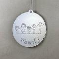 Pallina di Natale con incisione Famiglia Regplex in Plexiglas PN-58