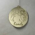 Pallina di Natale con incisione Famiglia Regplex in Plexiglas PN-74