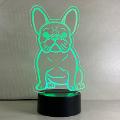 Lampada Bull Dog Francese con Scritta Personalizzata Regplex Base LED RGB