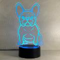 Lampada Bull Dog Francese con Scritta Personalizzata Regplex Base LED RGB