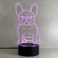 Lampada Bull Dog Francese con Scritta Personalizzata Regplex Base LED RGB