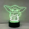 Lampada Baby Yoda - Grogu con Scritta Personalizzata Regplex Base LED RGB