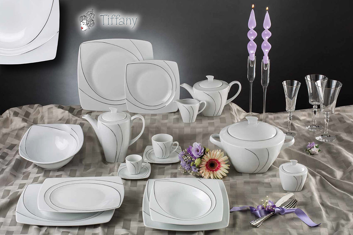 Servizio di Piatti Tiffany in Porcellana - 100 pezzi MariLu