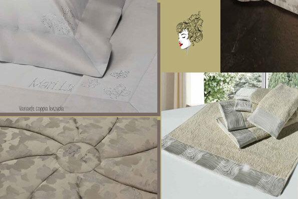 Set Biancheria Letto Matilde MariLu Raso cotone e Swarovski