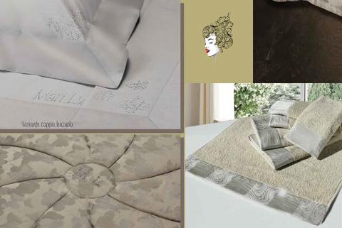 Set Biancheria Letto Matilde MariLu Raso cotone e Swarovski
