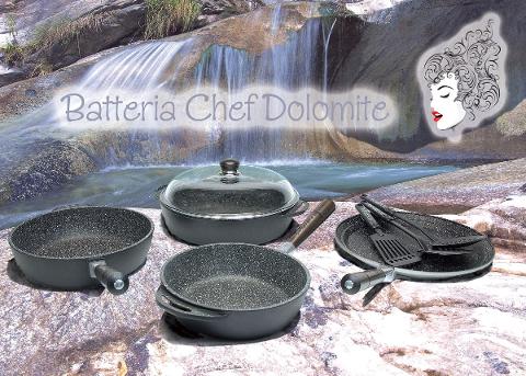 Batteria Pentole da Chef in pietra lavica - 12 pezzi MariLu Dolomite