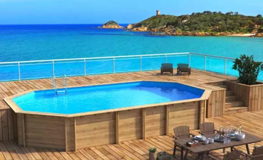 Piscina /  fuori terra / legno / ottagonale Weva / Lipari srl