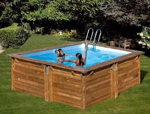 Piscina /  fuori terra / legno / quadrata Carrè / Lipari srl