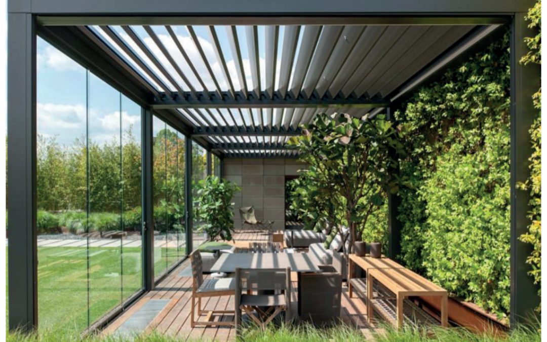 Pergola Bioclimatica con lamelle orientabili e retrattili TendaMaggi Italia srl Lucca