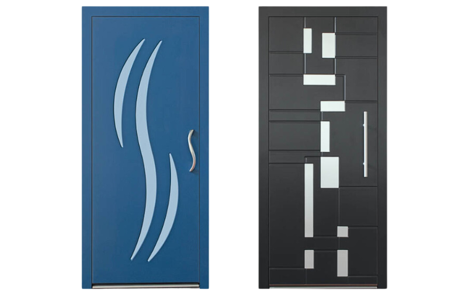 Porta blindata da esterno con vetro temperato Uniprofil