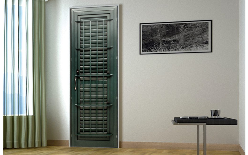 Cancello blindato con persiana Duo
