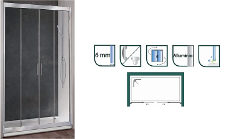 Porta per doccia a 2 ante scorrevoli + 2 ante fisse Raspante srl Stresa
