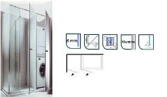 Box Doccia con Lavanderia a 3 pareti fisse + 2 ante apribili Raspante srl Cagliari