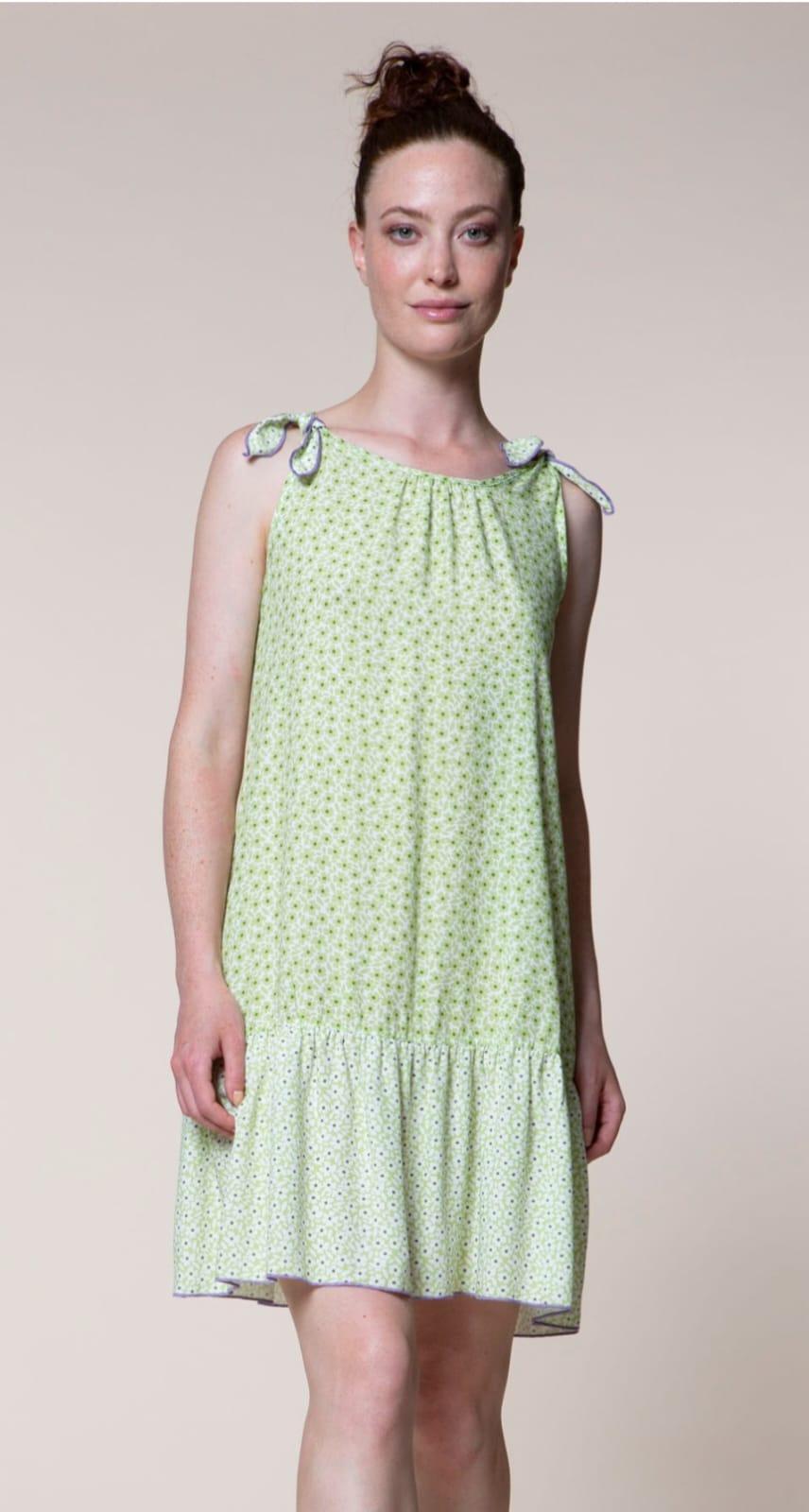 camicia da notte pepita spalla larga viscosa