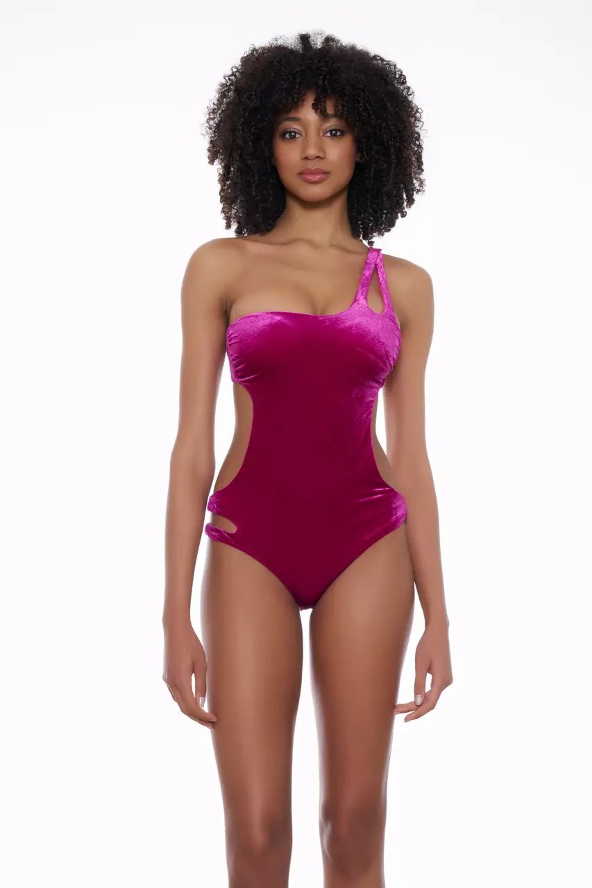 costume intero velluto asimetrico miss bikini costume intero